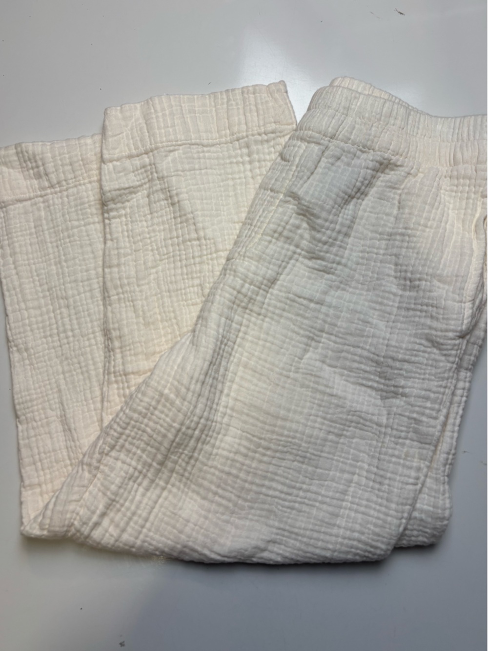 Madewell Cream Gauze Wide-Leg Pants